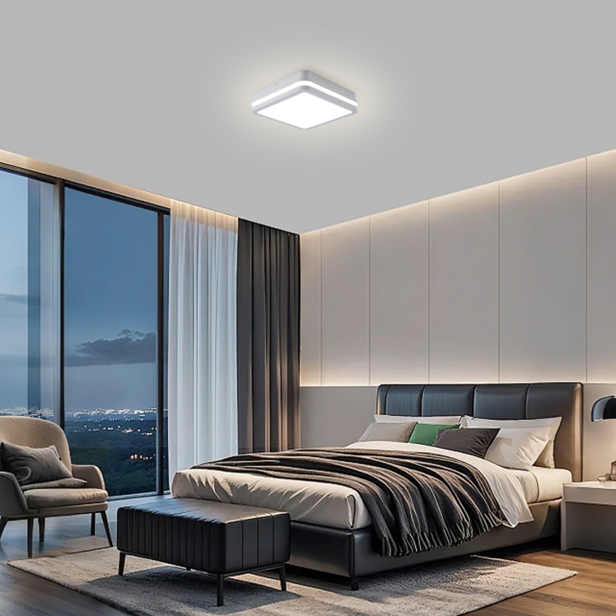 Brilagi - Lampada da esterno LED con sensore BENE LED/18W/230V 22x22 cm bianca IP54