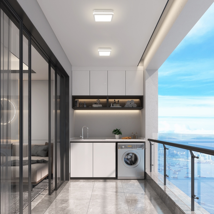 Brilagi - Lampada da esterno LED con sensore BENE LED/18W/230V 22x22 cm bianca IP54