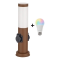 Brilagi - Lampada da esterno LED RGBW dimmerabile con 2 portalampade 1xE27/9W/230V 2700-6500K IP44 40 cm marrone