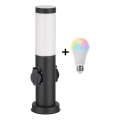 Brilagi - Lampada da esterno LED RGBW dimmerabile con 2 prese 1xE27/9W/230V 2700-6500K IP44 40 cm nera