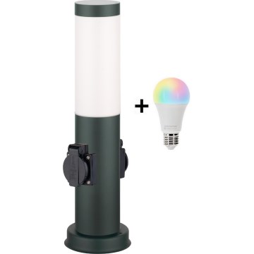 Brilagi - Lampada da esterno LED RGBW dimmerabile con 2 prese, attacco E27 1x/15W/230V, 2700-6500K, IP44, 40 cm, antracite