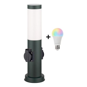 Brilagi - Lampada da esterno LED RGBW dimmerabile con 2 prese, attacco E27 1x/9W/230V, 2700-6500K, IP44, 40 cm, antracite