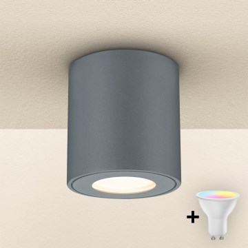 Brilagi - Lampada da esterno LED RGBW dimmerabile MIA 1xGU10/4,8W/230V 3000K 84x80 mm antracite IP54 + telecomando