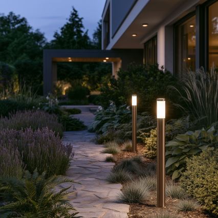 BRILAGI - Lampada da esterno dimmerabile LED RGBW ELIA 1xE27/6,5W/230V 2700-6500K IP44 Wi-Fi 100 cm cromo opaco
