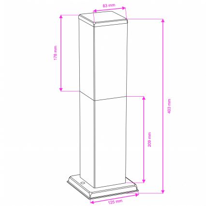 Brilagi - Lampada da esterno NOVA 1xE27/15W/230V 40 cm IP44 nera