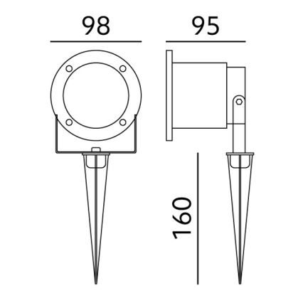 BRILAGI - Lampada da esterno TERRA 1xGU10/50W/230V IP65 grigia