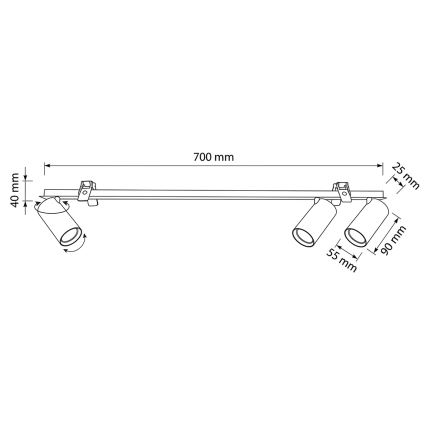 Brilagi - Lampada da incasso SELE 3xGU10/30W/230V bianca