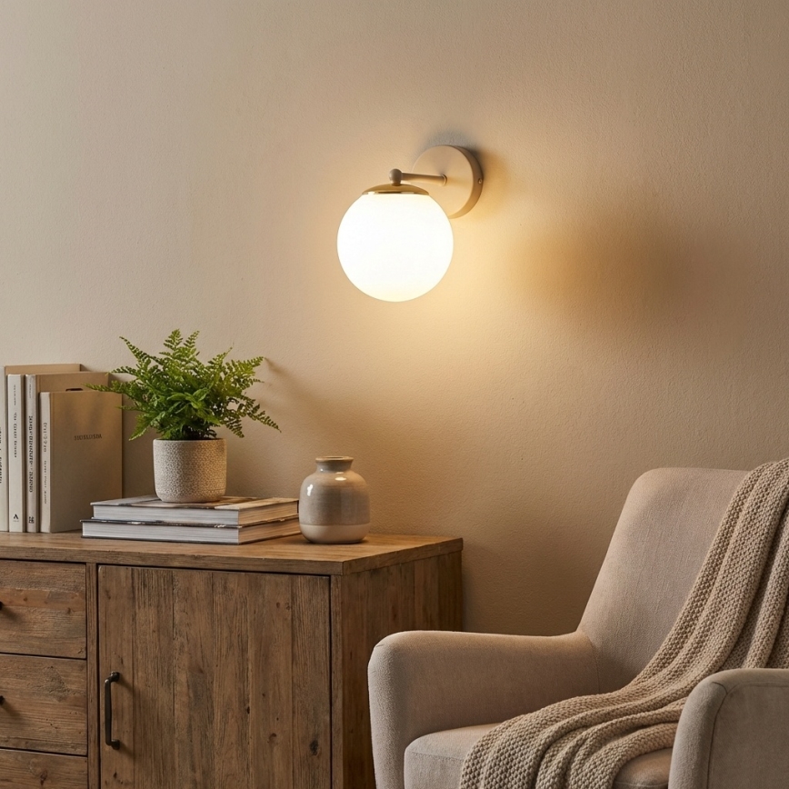 Brilagi - Lampada da parete 1xE27/60W/230V beige/oro