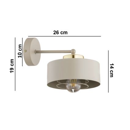 Brilagi - Lampada da parete 1xE27/60W/230V beige/oro