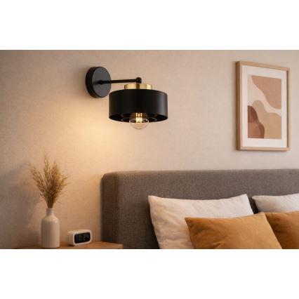 Brilagi - Lampada da parete 1xE27/60W/230V nera/oro