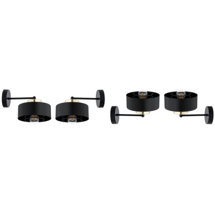 Brilagi - Lampada da parete 1xE27/60W/230V nera/oro