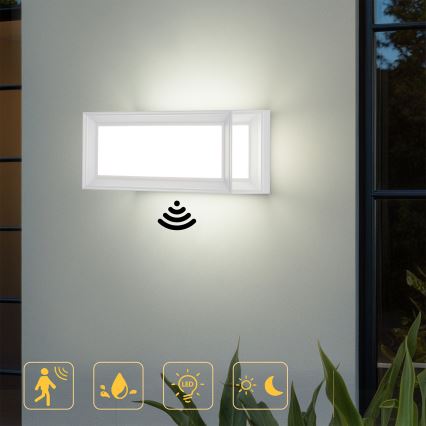 Brilagi - Lampada da parete LED per esterni con sensore PARKER LED/12W/230V bianca IP44
