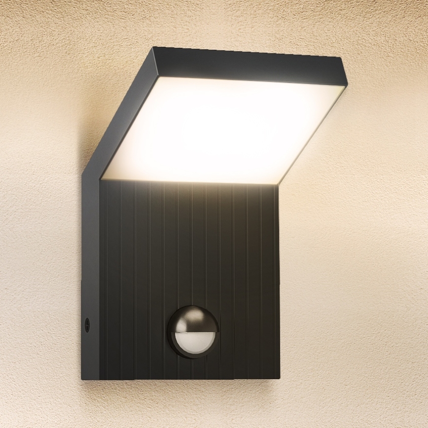 Brilagi - Lampada da parete a LED per esterni con sensore RIANO LED/8W/230V Antracite