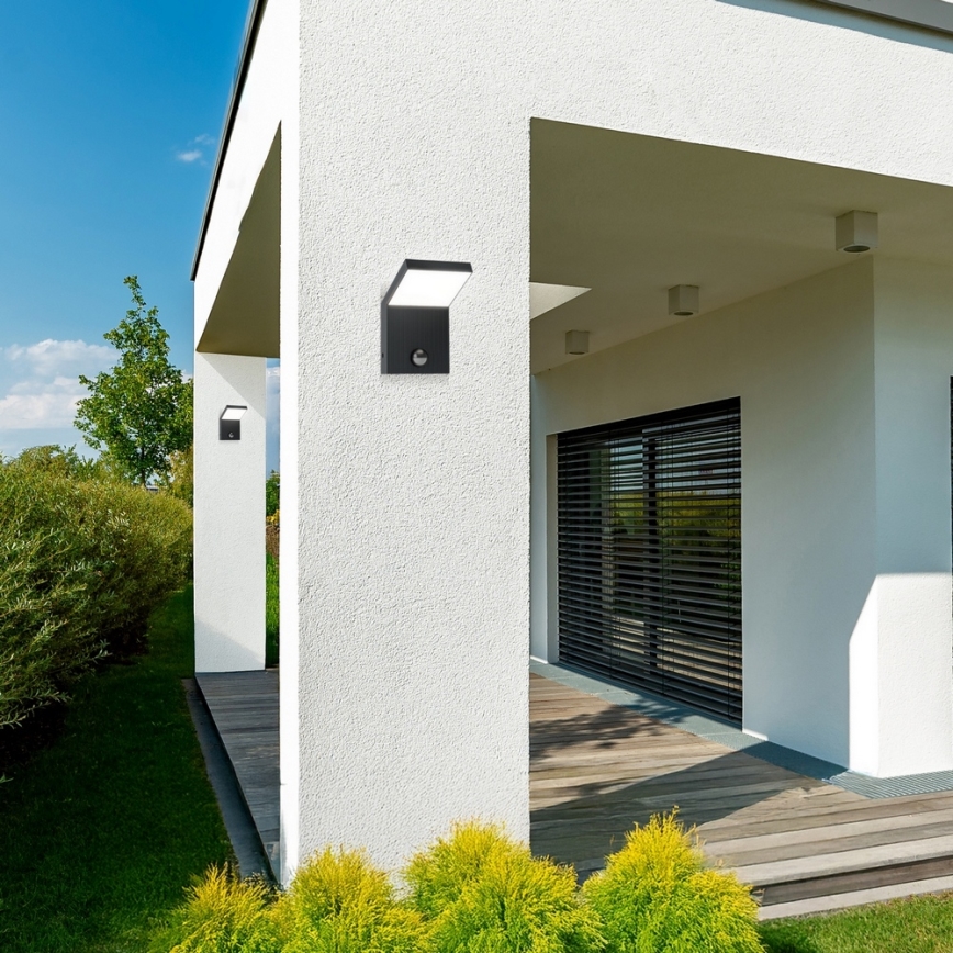 Brilagi - Lampada da parete a LED per esterni con sensore RIANO LED/8W/230V Antracite