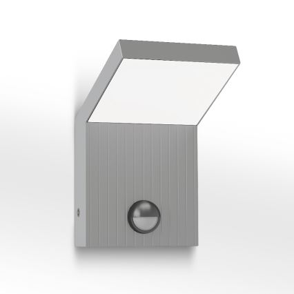 Brilagi - Lampada da parete a LED per esterni con sensore RIANO LED/8W/230V argento