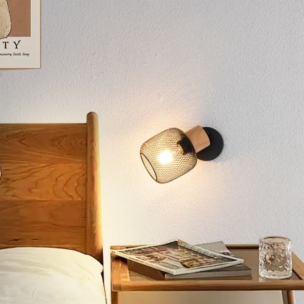 Brilagi - Lampada da parete a spot BASKLITE 1xE27/15W/230V legno/nero