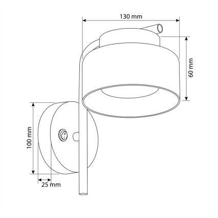 Brilagi - Lampada da parete AURA LUX 1xGX53/30W/230V nero/fumé