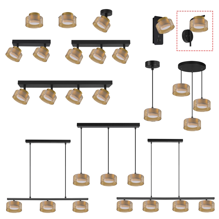 Brilagi - Lampada da parete AURA LUX 1xGX53/30W/230V nero/oro