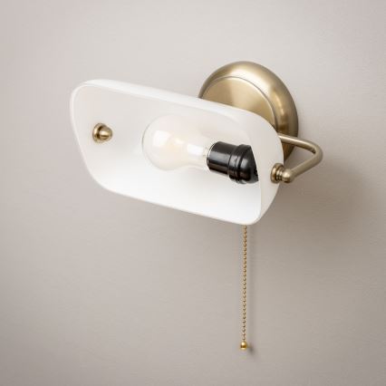 Brilagi - Lampada da parete BANK OFFICE 1xE27/60W/230V ottone/bianco