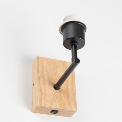 Brilagi - Lampada da parete per bambini BOBO WOOD 1xE27/25W/230V rovere/nero/bianco/con animaletti