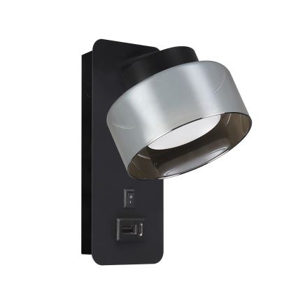 Brilagi - Lampada da parete con porta USB AURA LUX 1xGX53/30W/230V nero/fumé