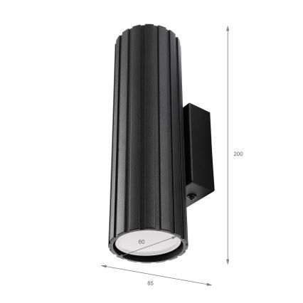 Brilagi - Lampada da parete CRISPINA 2xGU10/10W/230V 20 cm nera