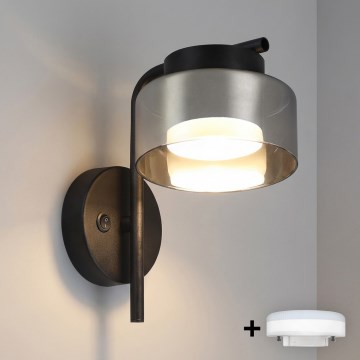 Brilagi - Lampada da parete dimmerabile LED RGB+CCT AURA LUX 1xGX53/14W/230V 2700-6500K Wi-Fi Tuya nero/fumé