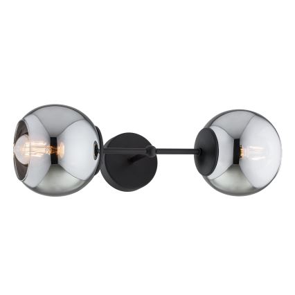 Brilagi - Lampada da parete DIOR 2xE27/60W/230V nero/grigio fumé