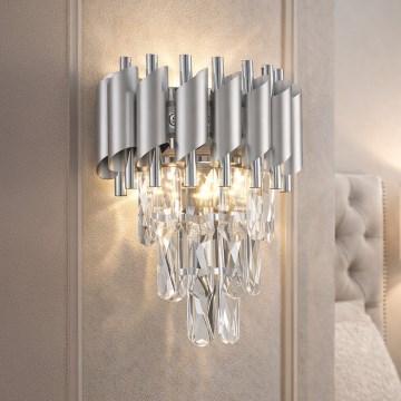 Brilagi - Lampada da parete ECLIPSE 2xE14/10W/230V argento