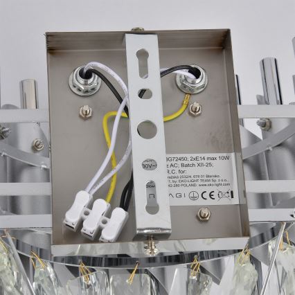 Brilagi - Lampada da parete ECLIPSE 2xE14/10W/230V argento