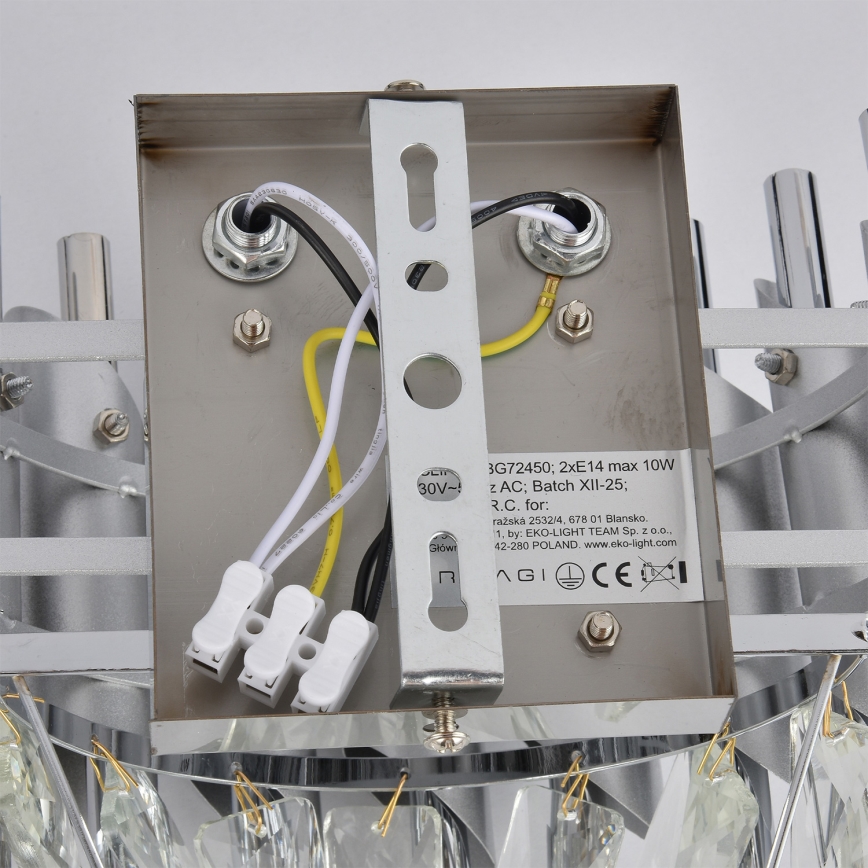 Brilagi - Lampada da parete ECLIPSE 2xE14/10W/230V argento