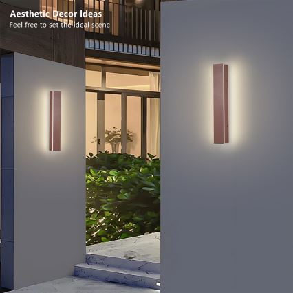 Brilagi - Applique da esterno a LED LINEAR LED/8W/230V 3000K IP65 30 cm marrone CRI 90