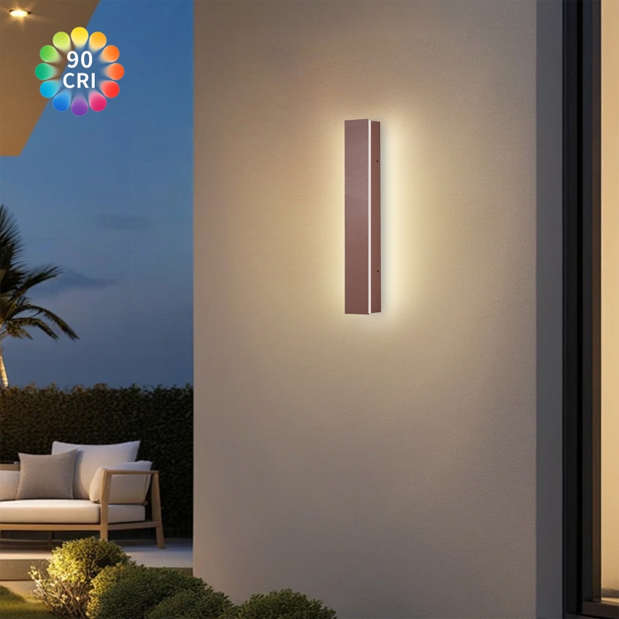 Brilagi - Applique da esterno a LED LINEAR LED/8W/230V 3000K IP65 30 cm marrone CRI 90