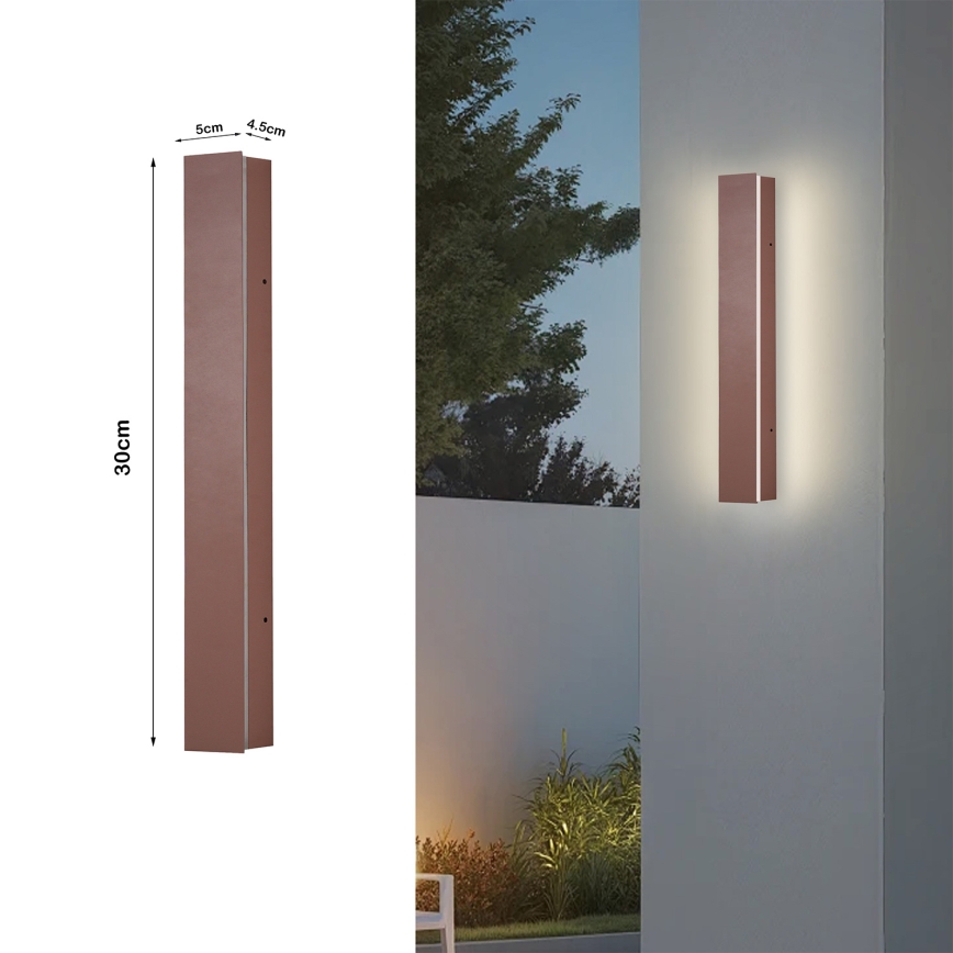 Brilagi - Applique da esterno a LED LINEAR LED/8W/230V 3000K IP65 30 cm marrone CRI 90