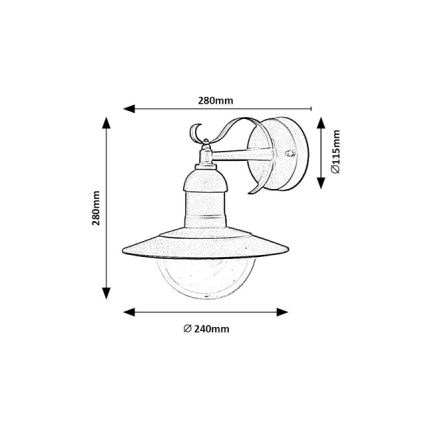 Brilagi - Lampada da parete esterna MOLDE 1xE27/60W/230V IP44 nera
