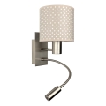 Brilagi - Lampada da parete flessibile a LED BOBO 1xE27/25W/230V + LED/3W cromo opaco/beige/a puntini