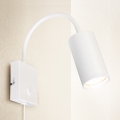 Brilagi - Lampada da parete flessibile con interruttore SELE 1xGU10/30W/230V bianca