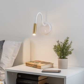 Brilagi - Lampada da parete flessibile dimmerabile a LED MAYA 1xG9/4W/230V bianco/oro 2700-6500K Wi-Fi Tuya