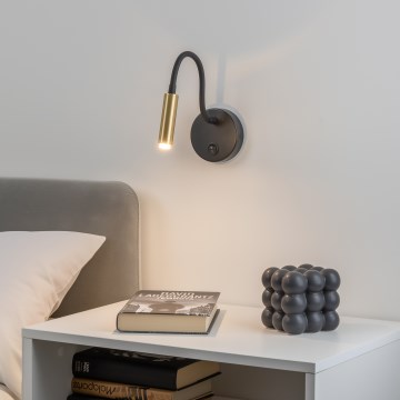 Brilagi - Lampada da parete flessibile dimmerabile a LED MAYA 1xG9/4W/230V nero/oro 2700-6500K Wi-Fi Tuya