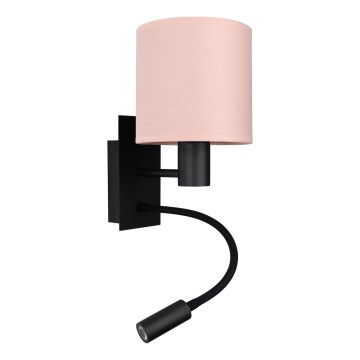 Brilagi - Lampada da parete flessibile LED BOBO 1xE27/25W/230V + LED/3W nero/rosa