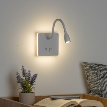 BRILAGI - Lampada da parete flessibile LED MAYA DOUBLE  LED/4W/230V + LED/3W bianco