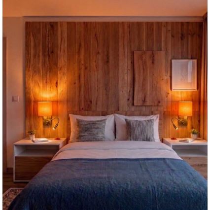 Brilagi - Lampada da parete LED flessibile NUBILA 1xE27/25W/230V + LED/3W ottone/arancione