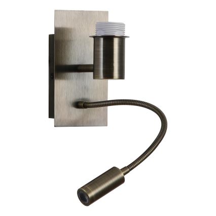 Brilagi - Lampada da parete LED flessibile NUBILA 1xE27/25W/230V + LED/3W ottone/arancione