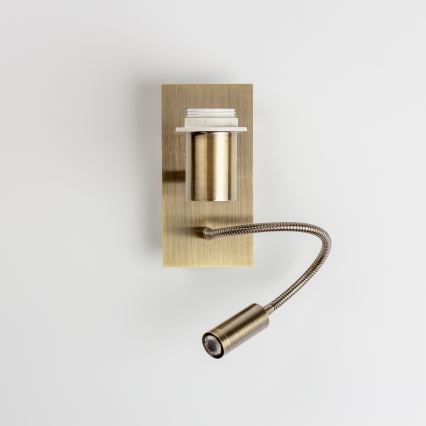 Brilagi - Lampada da parete LED flessibile NUBILA 1xE27/25W/230V + LED/3W ottone/arancione