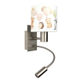 Brilagi - Lampada da parete flessibile LED per bambini BOBO 1xE27/25W/230V + LED/3W cromo opaco/bianco/animaletti