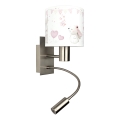 Brilagi - Lampada da parete flessibile LED per bambini BOBO 1xE27/25W/230V + LED/3W, cromo opaco/crema/coniglietti