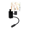 Brilagi - Lampada da parete flessibile LED per bambini BOBO 1xE27/25W/230V + LED/3W nero/bianco/animaletti