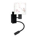 Brilagi - Lampada da parete flessibile LED per bambini BOBO 1xE27/25W/230V + LED/3W nero/crema/coniglietti