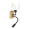 Brilagi - Lampada da parete flessibile LED per bambini BOBO WOOD 1xE27/25W/230V + LED/3W rovere/nera/bianca/unicorni