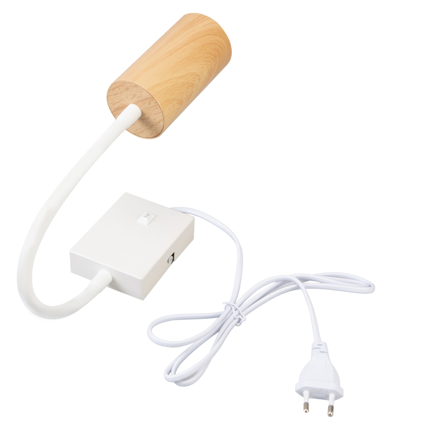 Brilagi - Applique da parete flessibile con interruttore SELE 1xGU10/30W/230V bianco/effetto rovere